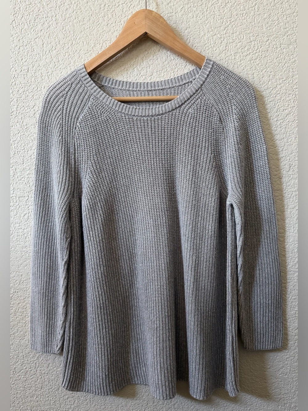 Eileen Fisher Size XS Gray Organic Cotton/Tencel Blend Knit Sweater